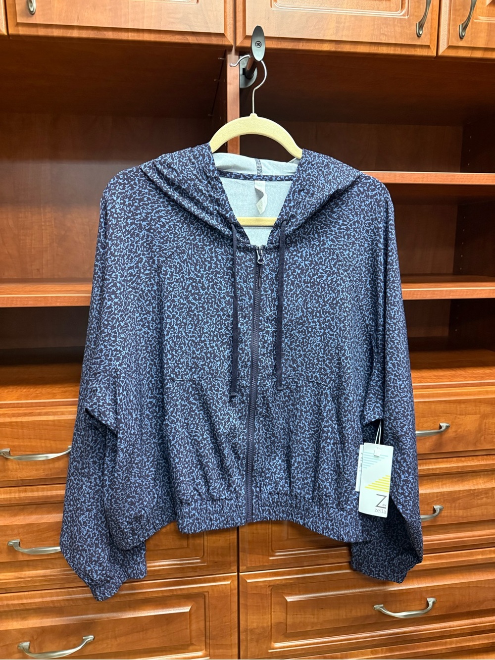 NEW Zella Purple & Navy Hooded Windbreaker/Jacket